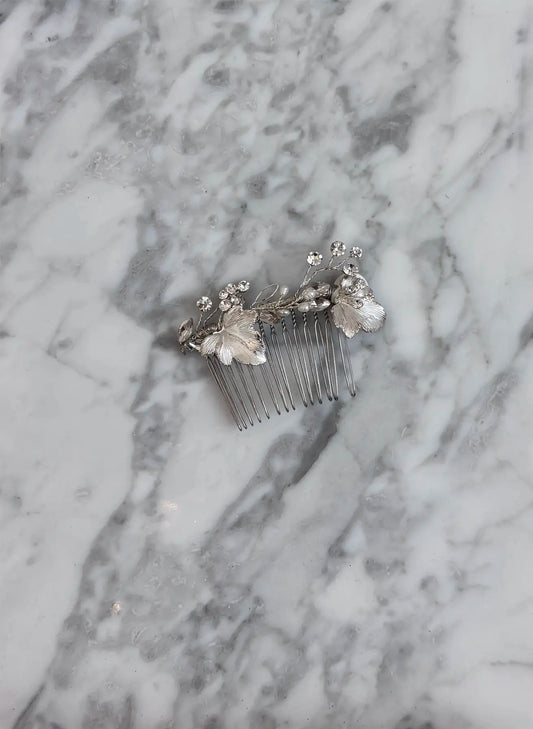 Silver Leaf 2" Side Comb