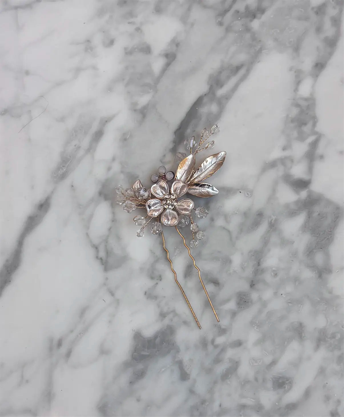 Blush Gold Flower Hair Pin