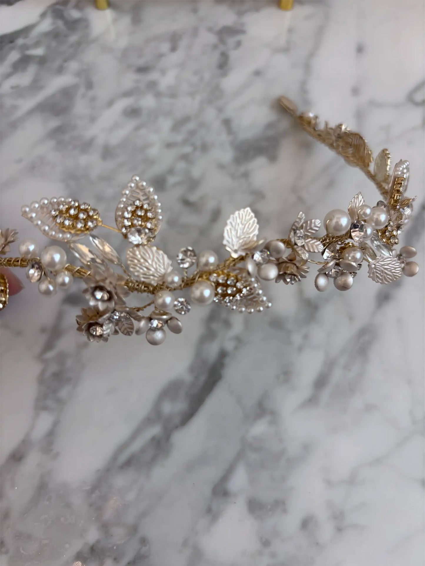 Gold Pearl Headband