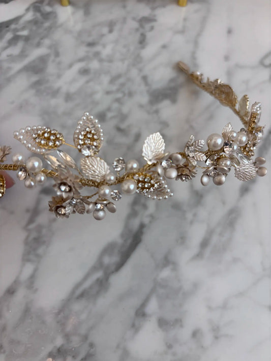 Gold Pearl Headband