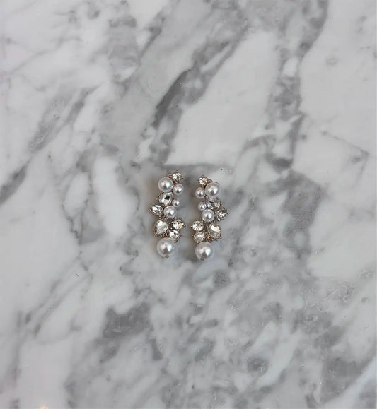 Serena - Gold Pearl Drop Earrings